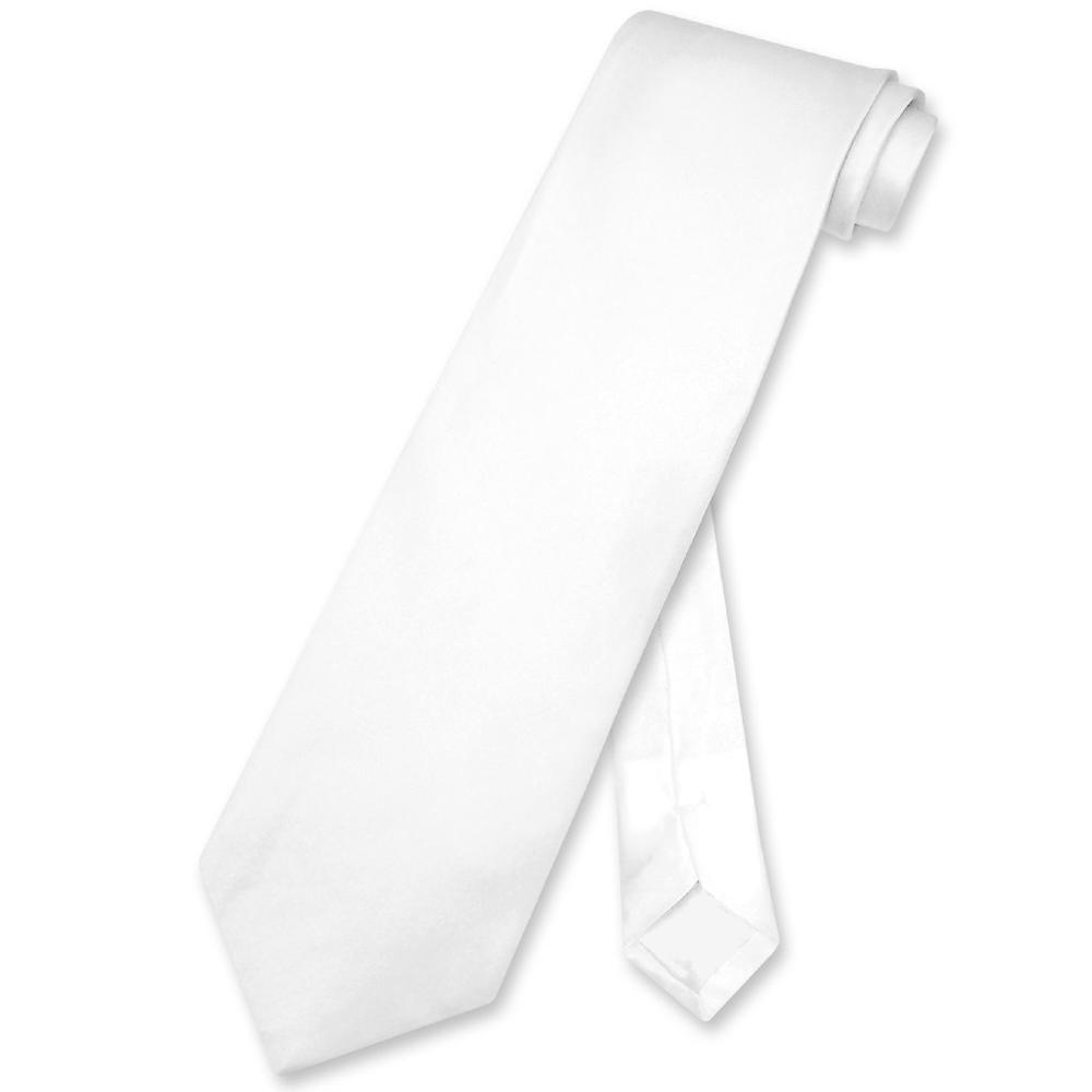 Biagio 100% SILK NeckTie EXTRA LONG Solid WHITE Color Men's XL Neck Tie