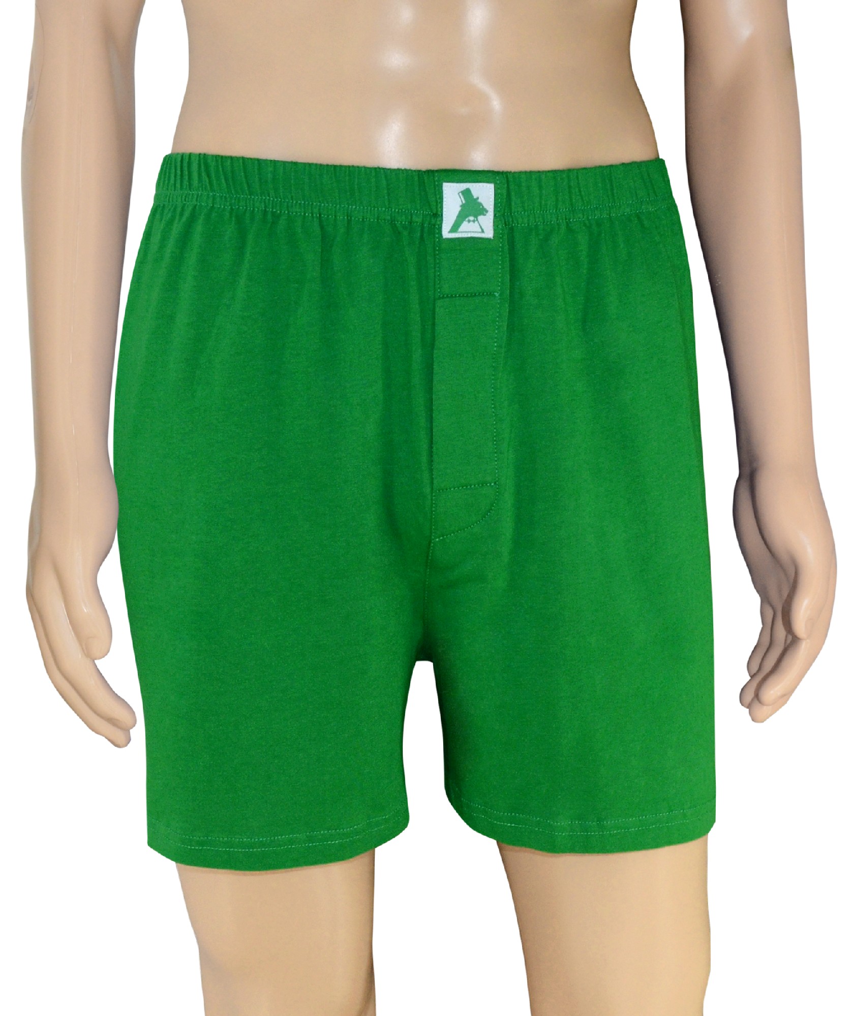 Biagio Mens Solid Emerald Green Color BOXER 100% Knit Cotton Shorts