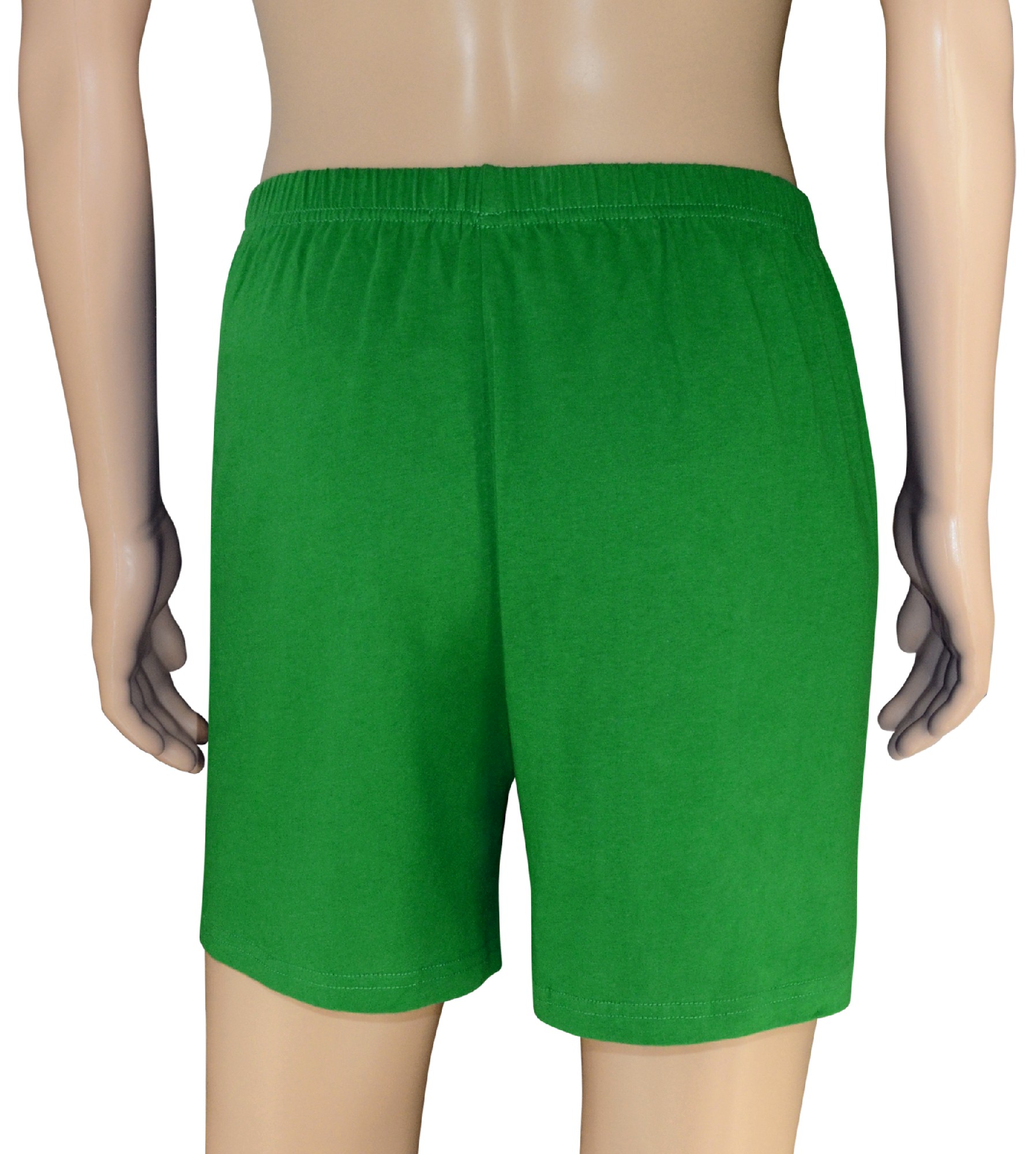 Biagio Mens Solid Emerald Green Color BOXER 100% Knit Cotton Shorts