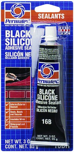 Permatex 81158 Black Silicone Adhesive Sealant, 3 oz. Tube