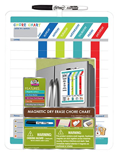 The Board Dudes Board Dudes Magnetic Dry Erase Rewards Chore Chart with Marker and Magnets (DFB55)
