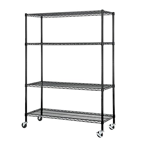 Excel Nsf Multi Purpose 4 Tier Wire Shelving Unit With