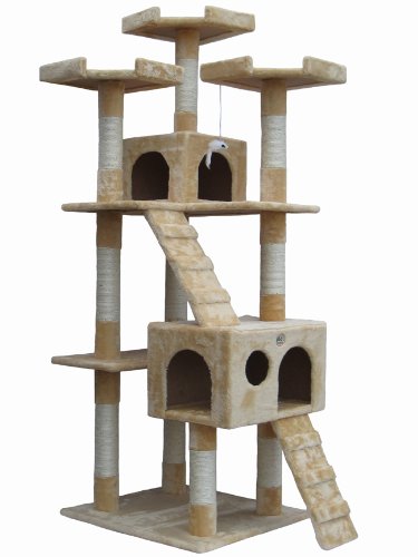 F2080 Go Pet Club 72 Tall Beige Cat Tree Furniture