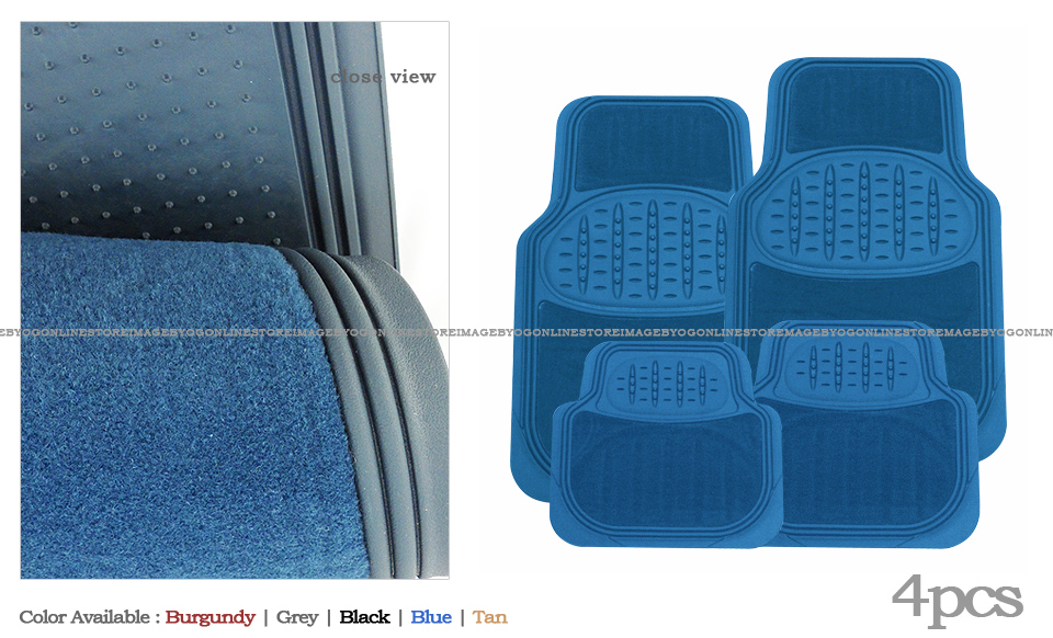 Mimax By 3a Venture 4pcs Premium Blue Carpet Rubber Floor