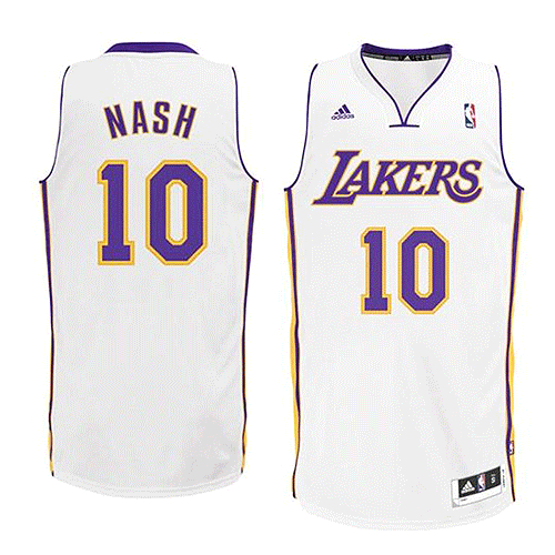 Adidas Los Angeles LA Lakers Steve Nash #10 Sunday White Swingman ...