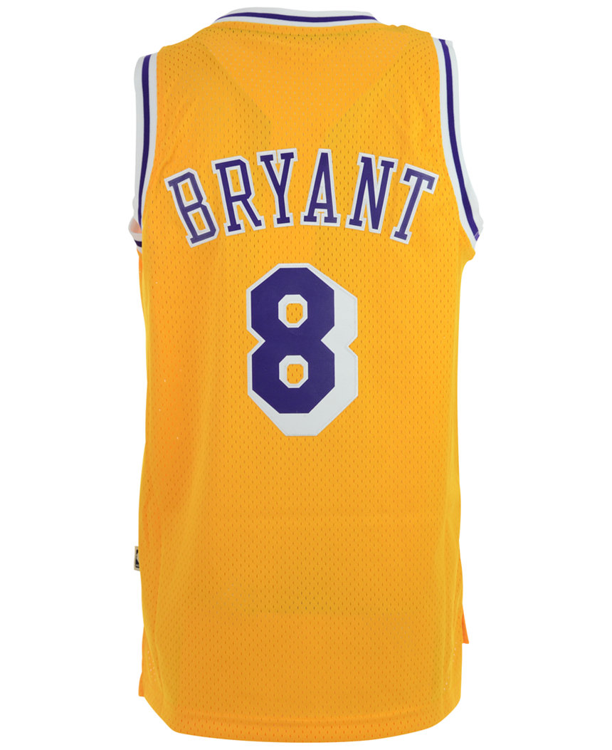 Adidas Los Angeles La Lakers Kobe Bryant 8 Yellow Swingman Home Adult Jersey