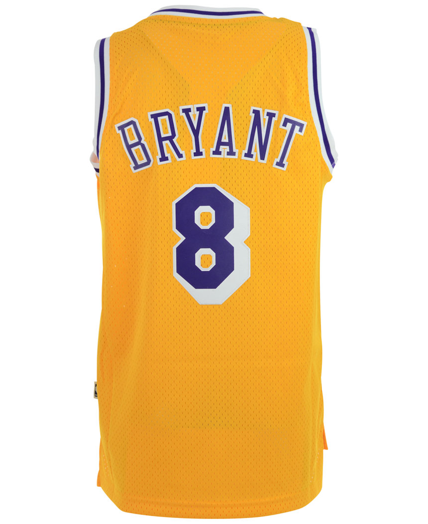 Adidas Adidas Los Angeles LA Lakers Kobe Bryant #8 Yellow Swingman Home Adult Jersey