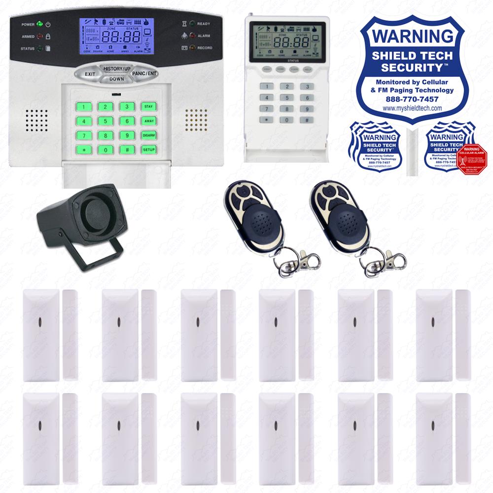 Shield Tech Security - Wireless House Alarm Kit Security System Voice Prompt Backlit Screen US Plug BN