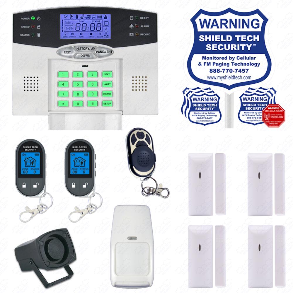 Shield Tech Security - Wireless House Alarm Kit Security System Voice Prompt Backlit Screen US Plug CQ