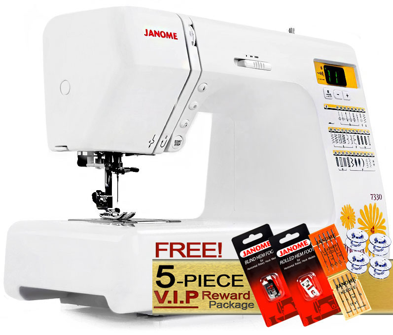 Janome 7330 Computerized Sewing Machine w/ FREE! 5-Piece V.I.P Reward Package