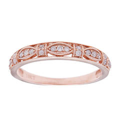Viducci 10k Rose Gold Vintage Style Diamond Anniversary Ring (1/6 cttw, H-I Color, I1-I2 Clarity)