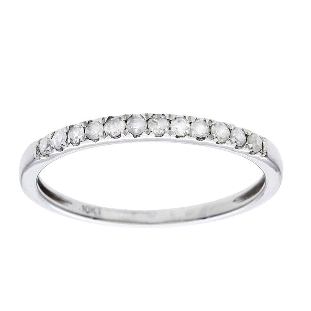 Viducci 10k White Gold Stackable Diamond Wedding Band (1/6 cttw, H-I Color, I1-I2 Clarity)