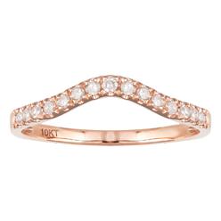 Viducci 10k Rose Gold Curved Diamond Wedding Band (1/5 cttw, H-I Color, I1-I2 Clarity)