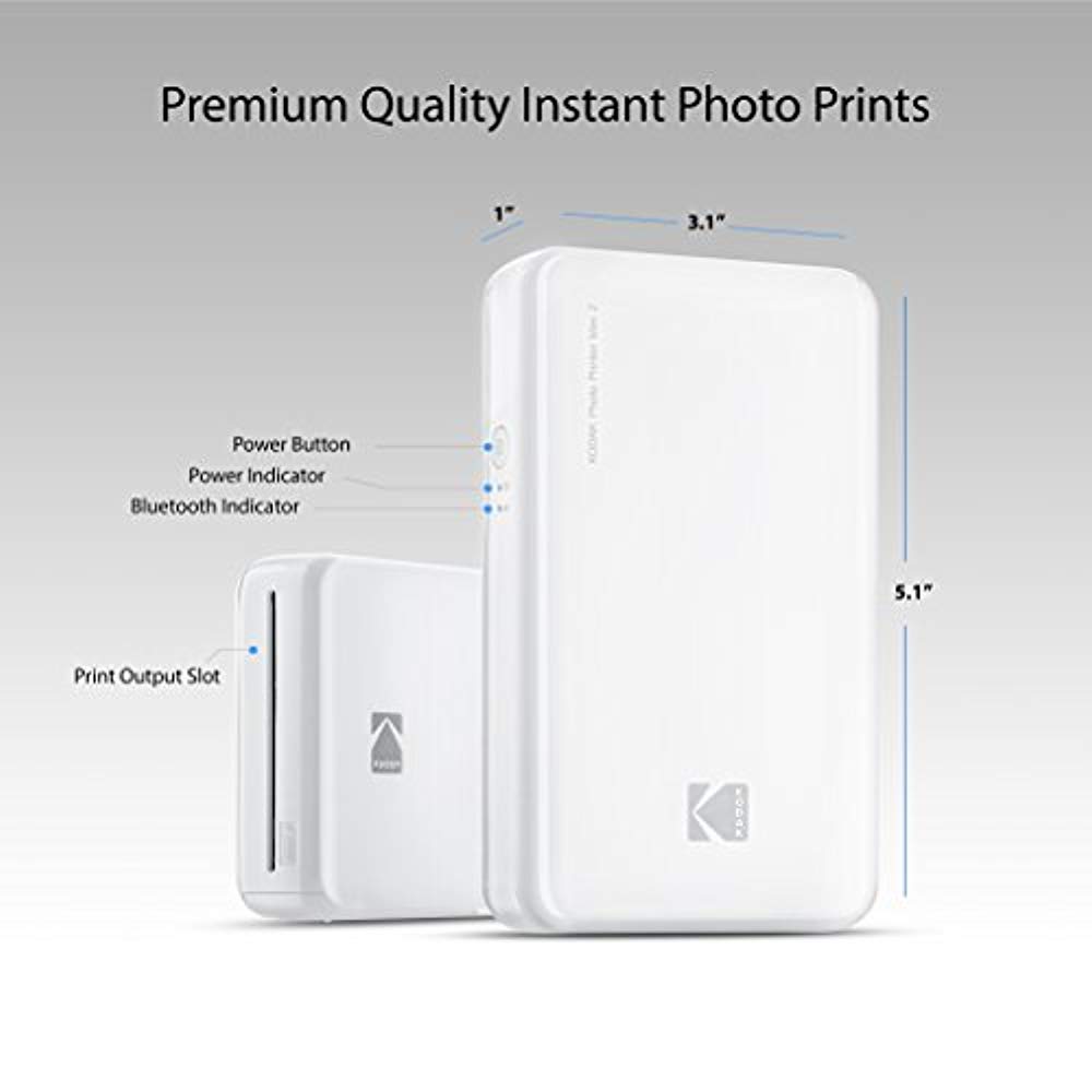 Kodak Mini 2 HD Wireless Mobile Instant Photo Printer w/4PASS Patented Printing