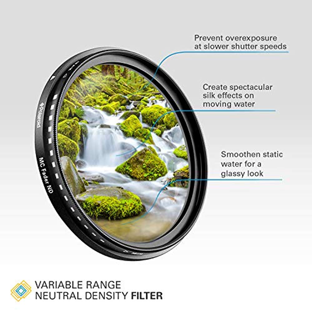 Polaroid Optics 55mm Variable Range Neutral Density ND Fader Lens Filter