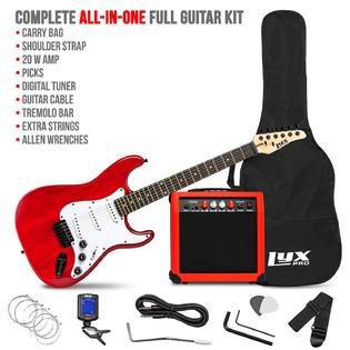 LYXEGBK0030R LyxPro Electric Guitar with 20w Amp, Package Includes All Accessories