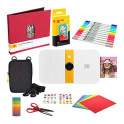 KODAK Smile Instant Print Digital Camera (White/Yellow) Scrapbook Kit with Soft Case