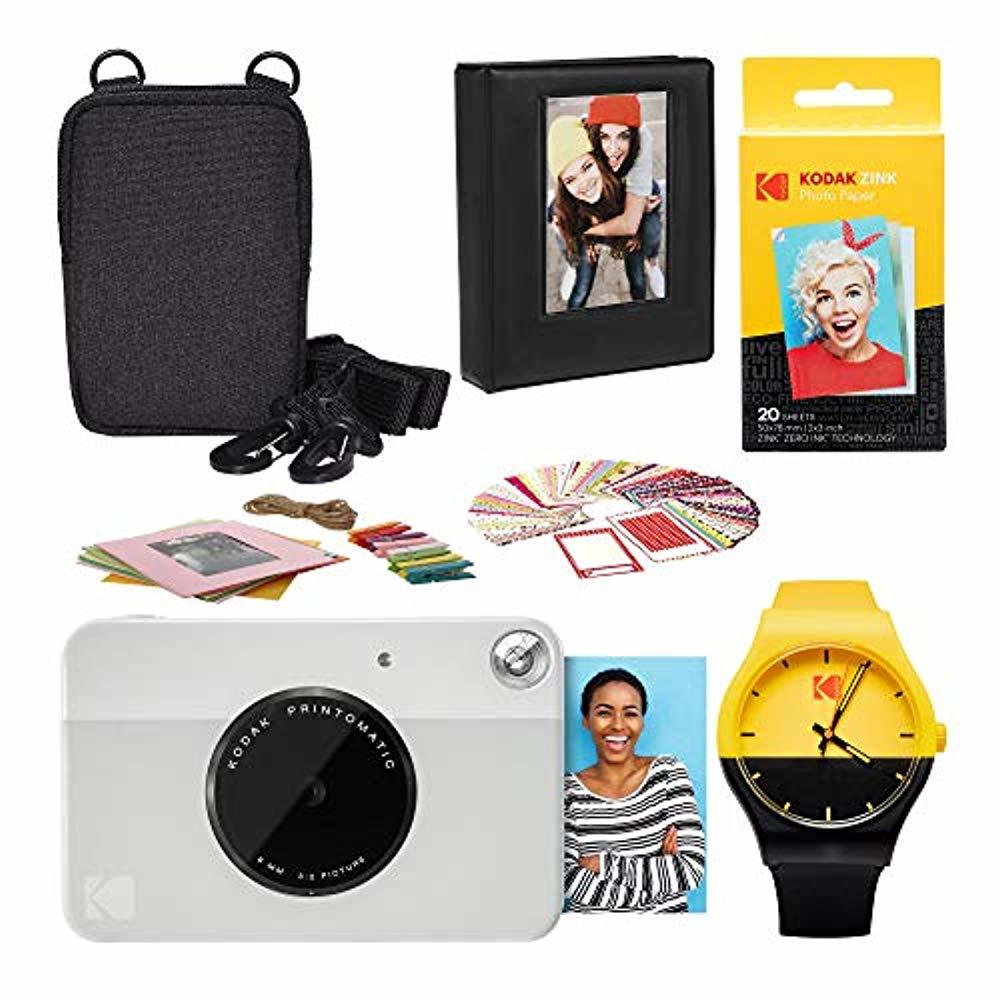 Kodak PRINTOMATIC Instant Print Camera (Grey) Scrapbook Photo Album Kit