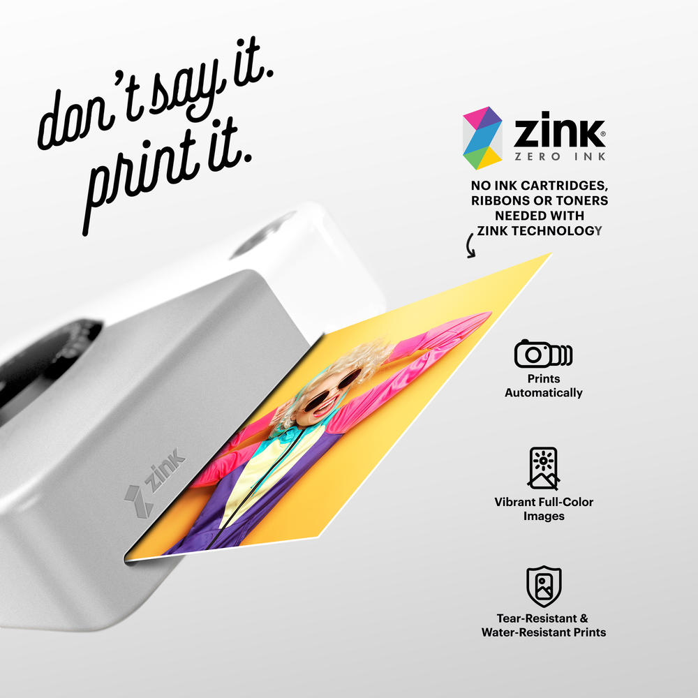 Kodak Printomatic Instant Print Camera , Prints On ZINK 2x3" Sticky-Backed Paper