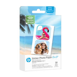 HP Sprocket 2x3? Premium Zink Pre-Cut Sticker Photo Paper, 30 Sheets, Compatible with HP Sprocket Photo Printers