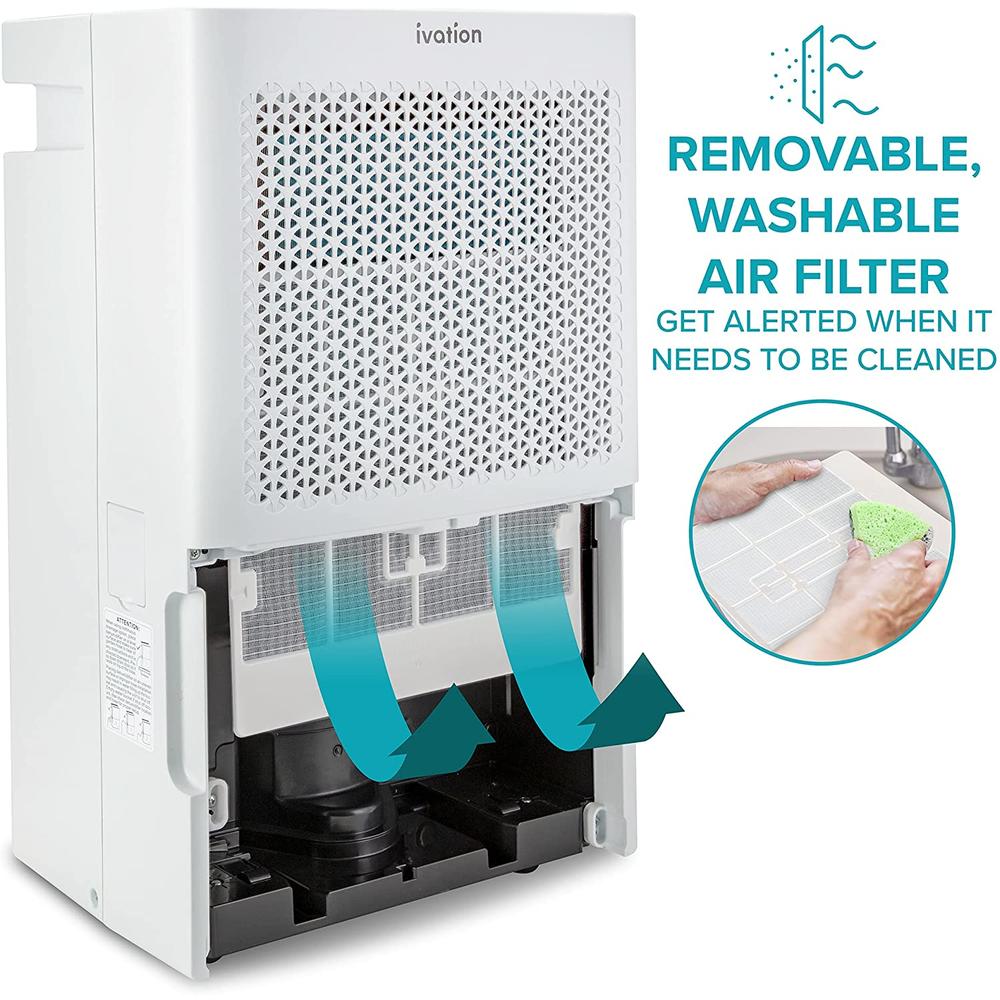 Ivation 4,500 Sq. Ft Energy Star Dehumidifier with Continuous Drain Hose Connector