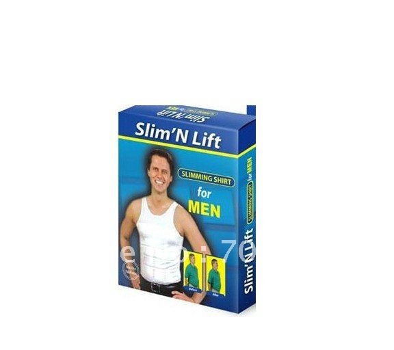 Slim N Lift TShirt for Men Mens Slimming Body Shaper T-Shirt, Black,  Large Slimming shirt for men