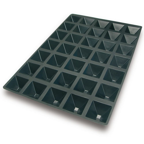 Silikomart Flexible Silicone Bakeware Pyramid 2 Oz, 2.56" x 2.56" x 1.37"H, 35/mold