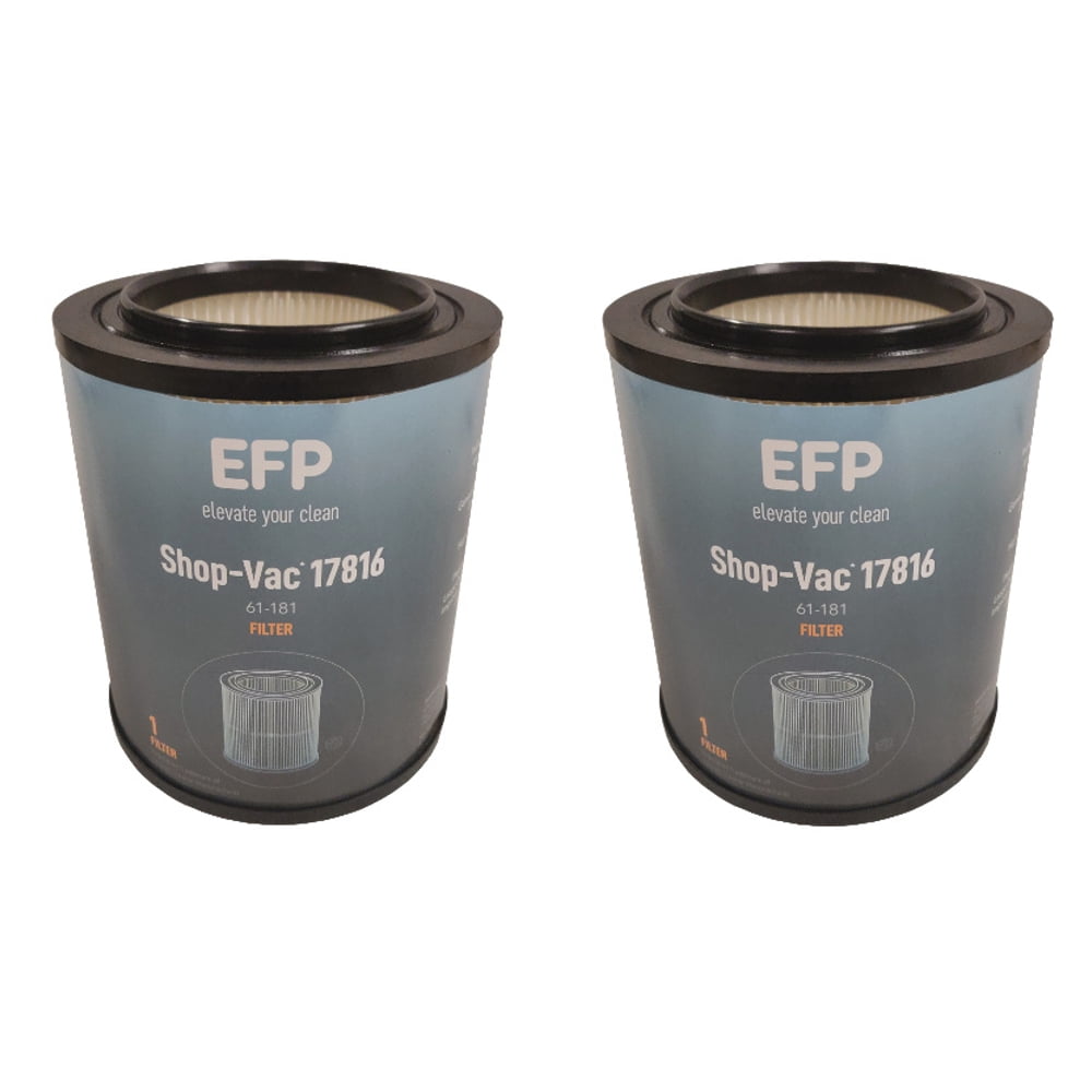 EFP Red Stripe General Purpose Wet/Dry Vac Cartridge Filter for Craftsman 9-17816, 17816, 8.5 inches with Sealing Cap 2 Pack