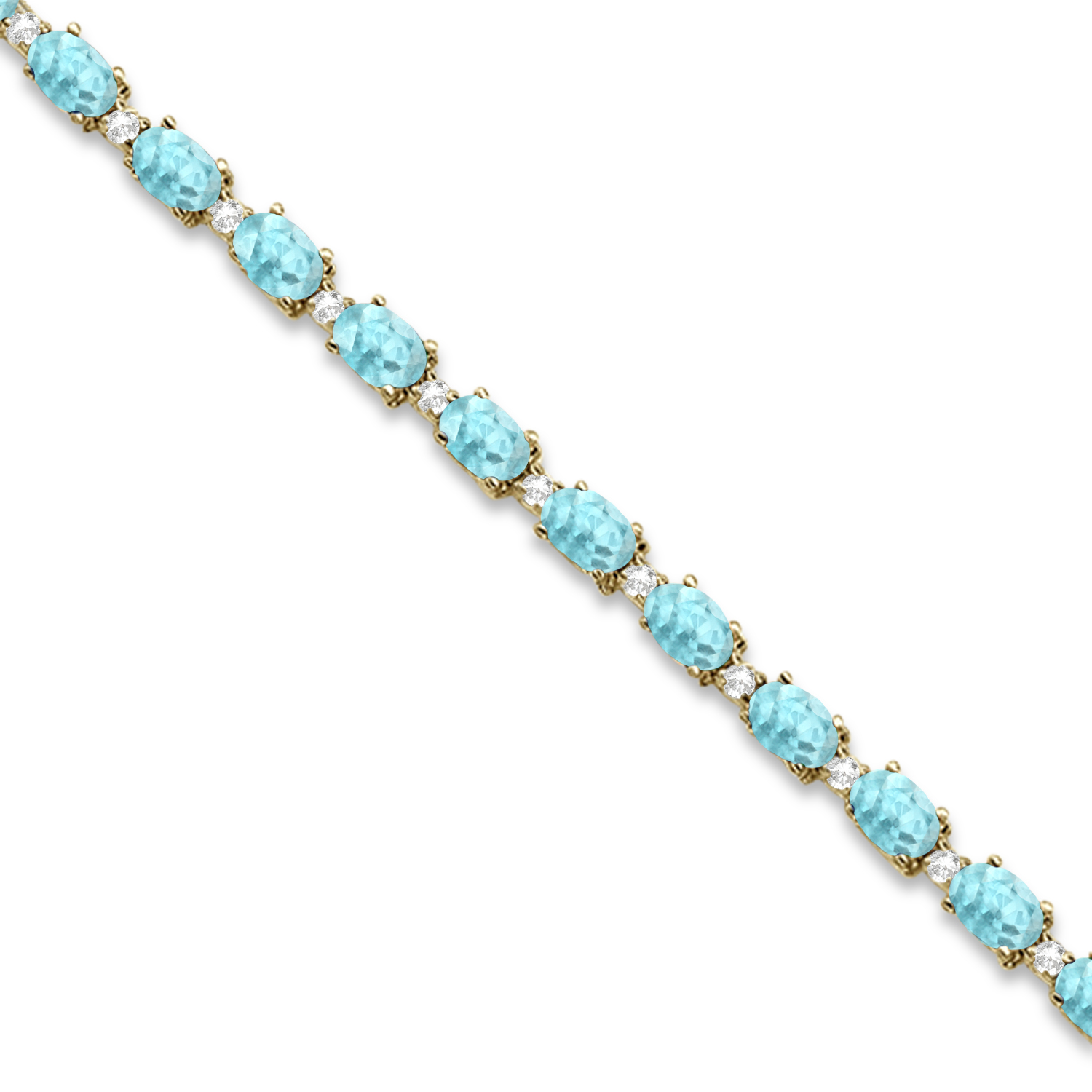 Bracelets Aquamarine Sears Allurez Aquamarine And Diamond Tennis Bracelet 14k Yellow Gold 12 00ct