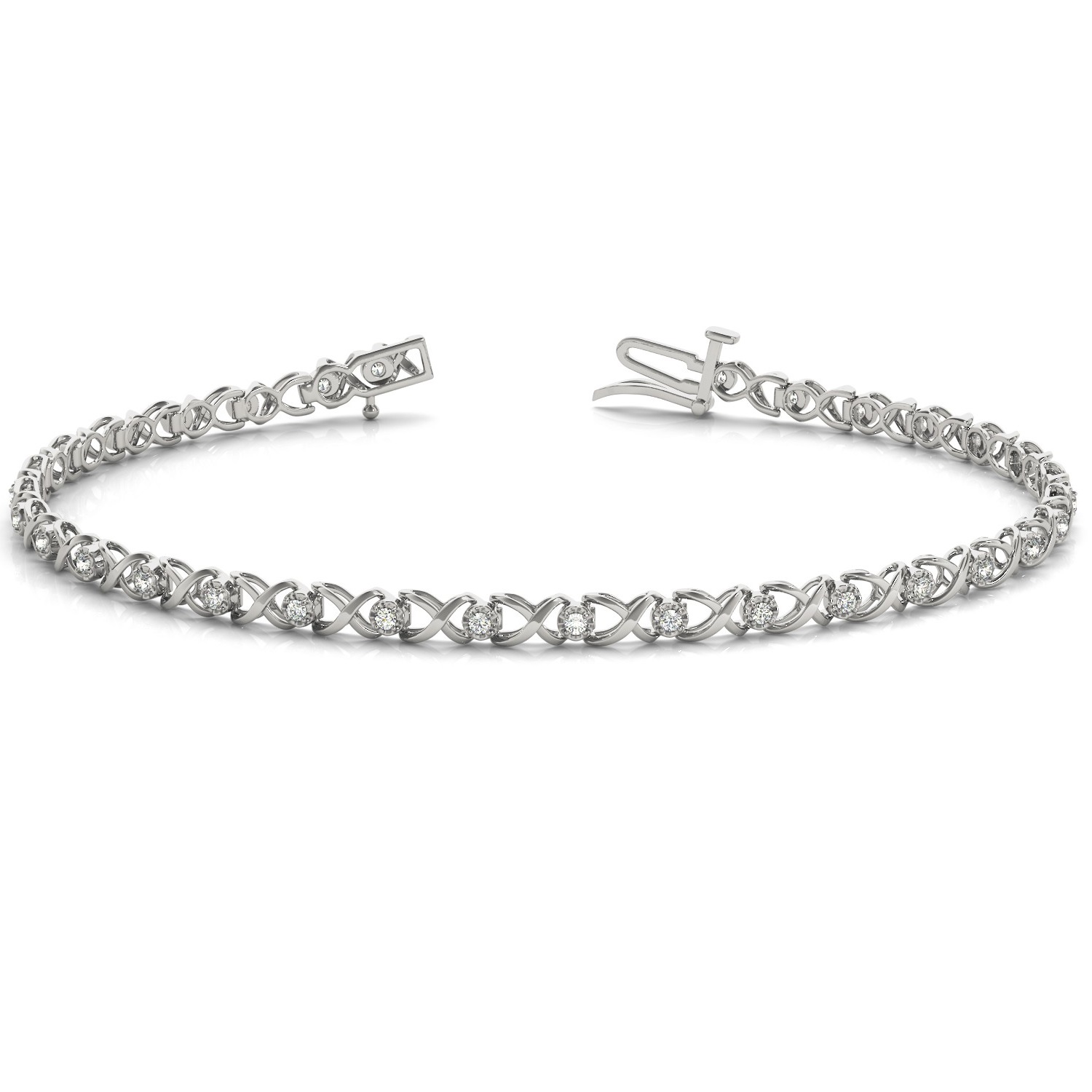 Diamond Xoxo Bracelet Allurez Diamond Xoxo Bracelet 14k White Gold 0 29ct