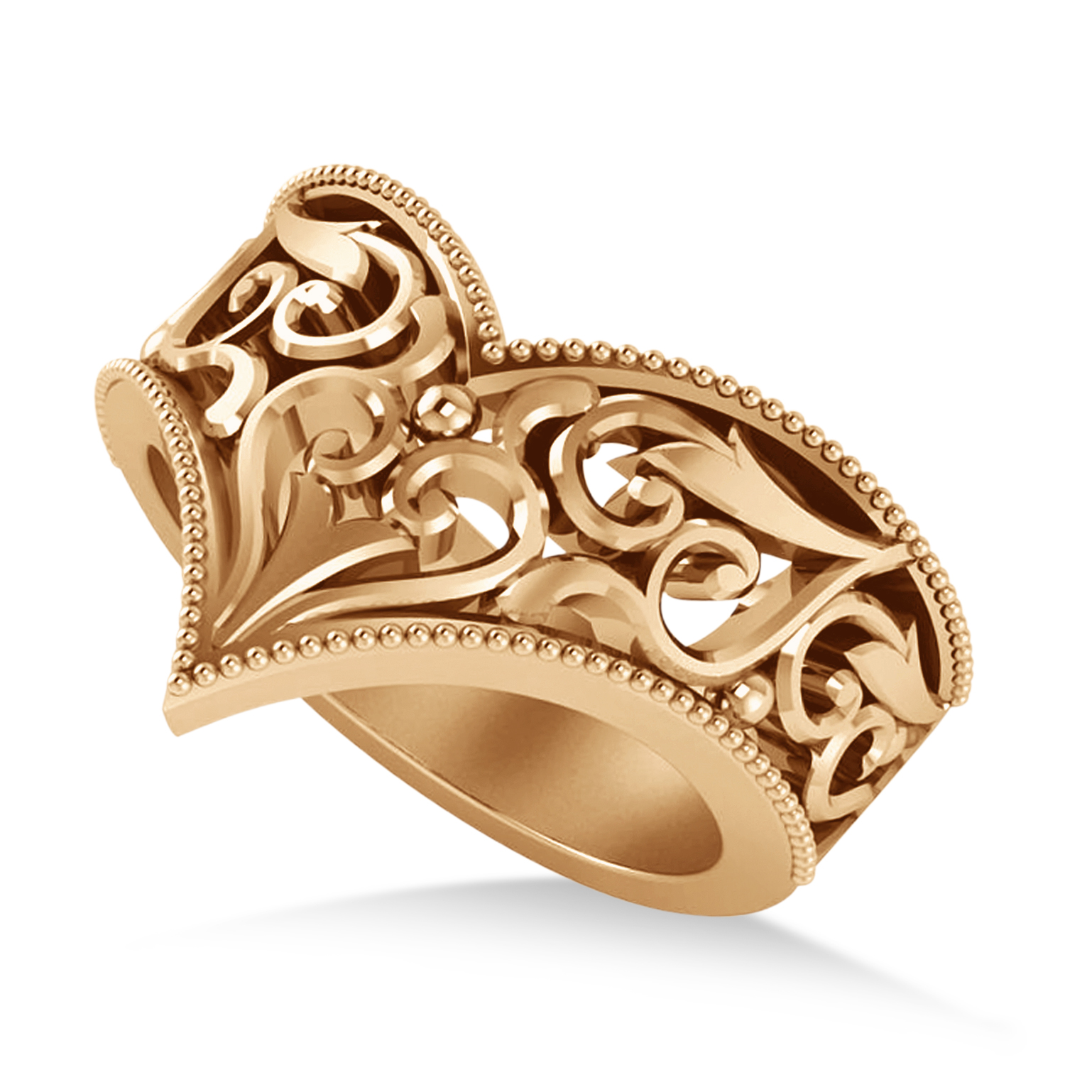 Allurez V Shape Antique Vintage Style Chevron Ring 14k Rose Gold Allurez V Shape Antique Vintage Style Chevron Ring 14k Rose Gold