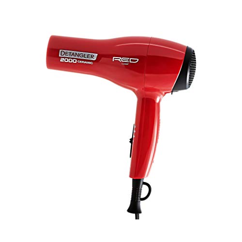Kiss Products Red Detangler Dryer Plus 3 Attachments, 1.75 Pound (Hair Dryer)