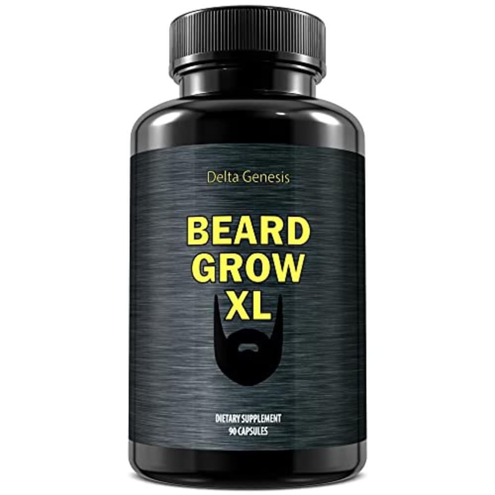 Delta Genesis Beard Grow XL | Facial Hair Supplement | Vegan | #1 Mens Hair  Growth Vitamins | For Thicker and Fuller Beard