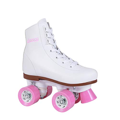 Chicago Girls Rink Roller Skate - White Youth Quad Skates - Size J13, Classic Roller Skates