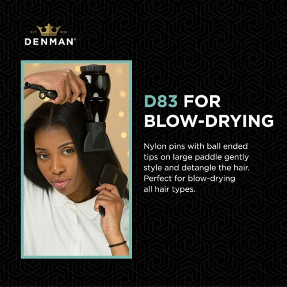 Denman D83 Large Paddle Cushion Hair Brush for Blow-Drying & Detangling -  Comfortable Styling, Straightening &