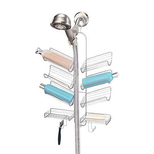 iDesign Verona Metal Wire Hanging Shower Caddy for Hand Held Shower Heads, Space for Shampoo, Conditioner, and Soap with Hooks f