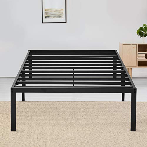 Sy Steel Slat Metal Bed Frame, Tall Twin Bed Frame With Storage