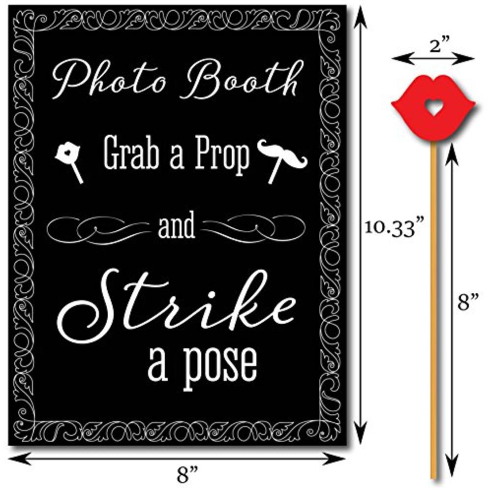 Sunrise Party Supplies 40th Birthday Photo Booth Props with Strike a Pose Sign by Sunrise Party Supplies
