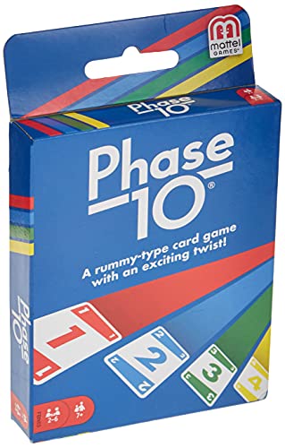 Mattel Phase 10 Card Game with 108 Cards, Makes a Great Gift for Kids, Family or Adult Game Night, Ages 7 Years and Older