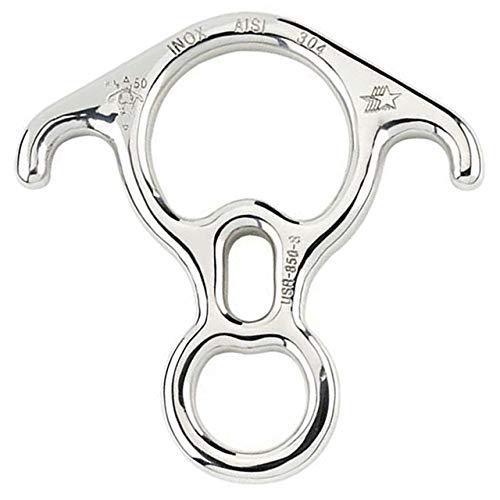ProClimb Rescue Figure 8 Descender - Stainless Steel Belay Device w/Bent-Ears 50 kN- Belay Device- Descender- Rappelling Devices