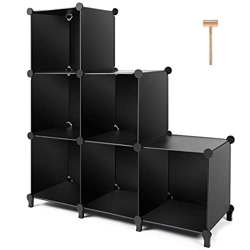 Tomcare Cube Storage 6 Closet Organizer Shelves Cubes Diy Plastic Cabinet Modular Book Shelf Organ - Cube Diy Modular Closet Organizer Tomcare Cube Storage 6 Closet Organizer Shelves Cubes Diy Plastic Cabinet Modular Book Shelf Organ - Cube Diy Modular Closet Organizer