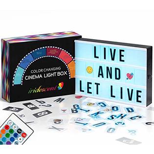 IRIDESCENT Color Changing Cinema Light Box with Letters ...
