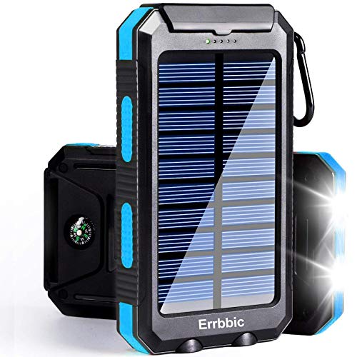 Errbbic Solar Power Bank Portable Charger 20000mah Waterproof ...