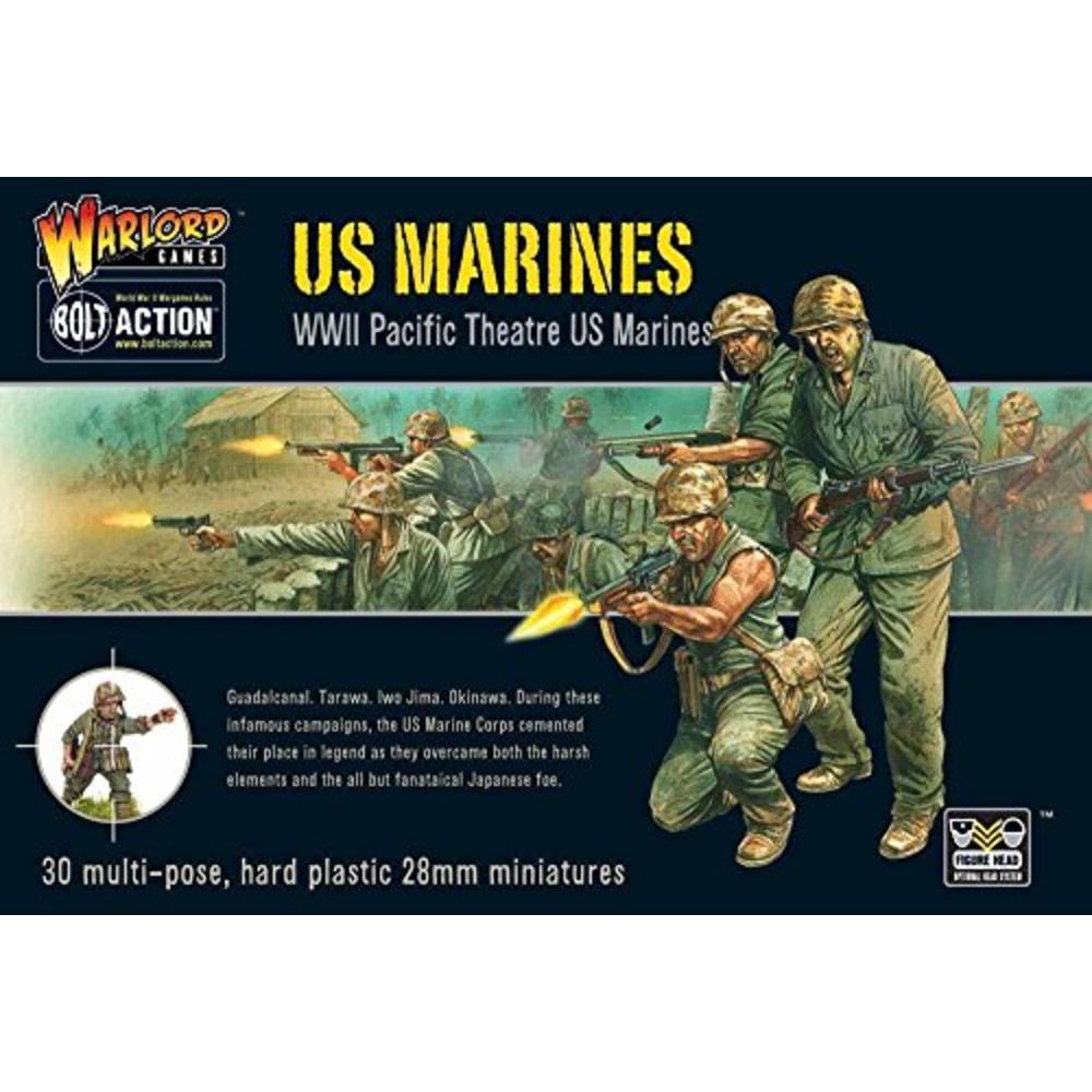 Warlord Blot Action US Marines Pacific Theater 1:56 WWII Military Wargaming Figures Plastic Model Kit