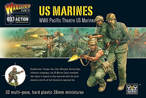 Warlord Blot Action US Marines Pacific Theater 1:56 WWII Military Wargaming Figures Plastic Model Kit