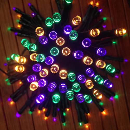 Devida Decorations Solar String Lights In Purple Orange And Green 100 Mini Led Set Plus 13ft Long Lead Wire Outdoor Devida Decorations Solar, Orange Mini Led String Lights