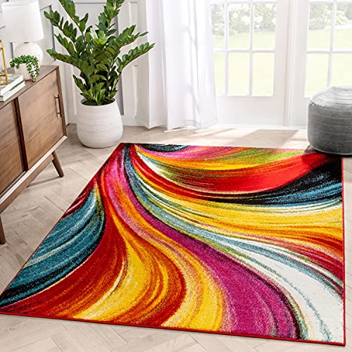 Well Woven Aurora Multi Red Yellow, Yellow Stain Under Rug