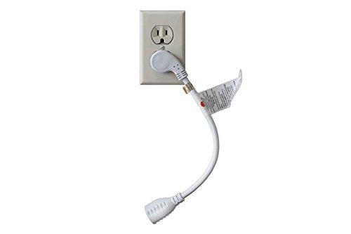 SF Cable 1ft 16/3 AWG Ultra Low Profile NEMA 5-15P Right Angle to NEMA 5-15R Power Cord, White