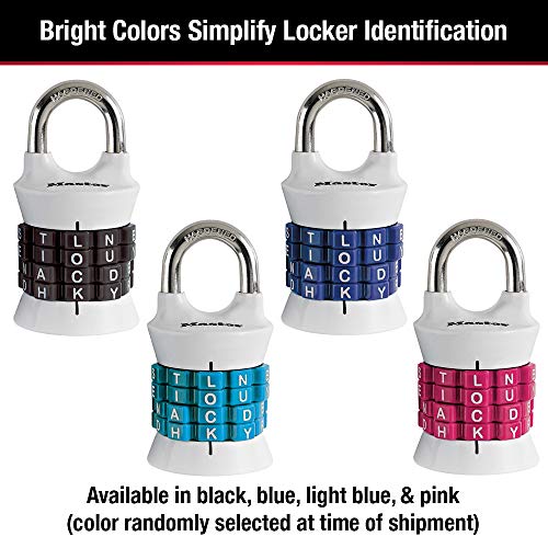 Master Lock 1535DWD Locker Lock Set Your Own Word Combination Padlock, 1 Pack, Assorted Colors