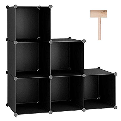 C&AHOME Cube Storage Organizer, 6-Cube Shelves Units, Closet Cabinet, DIY Plastic Modular Book Shelf, Ideal for Bedroom, Living
